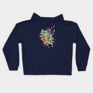 geometric space station Kids Hoodie